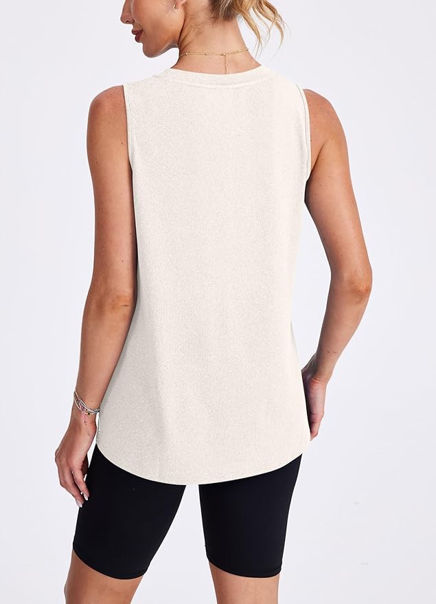 Womens Workout Tank Tops Lightweight Sleeveless Shirts for Women Loose Fit Tops for Athletic Running Tennis Yoga