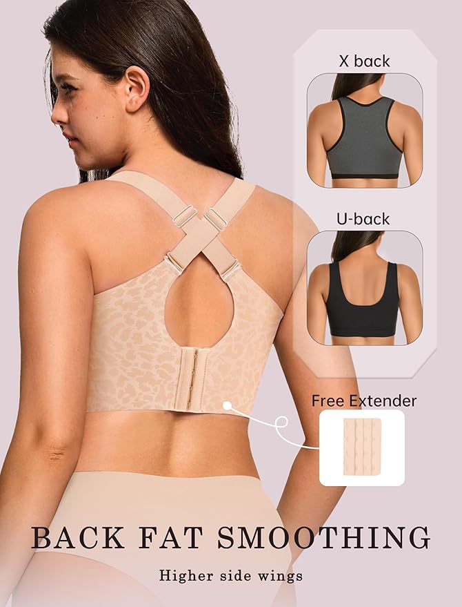 OEAK Womens Wireless Jelly Bra Plus Size Supportive Seamless Bras Full Coverage Push Up Comfortable No Underwire Tshirt Bras