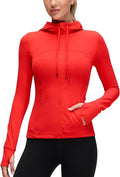 CRZ YOGA Butterluxe Hooded Athletic Jackets for Women - Full Zip Track Casual Tops with Thumb Holes Pockets