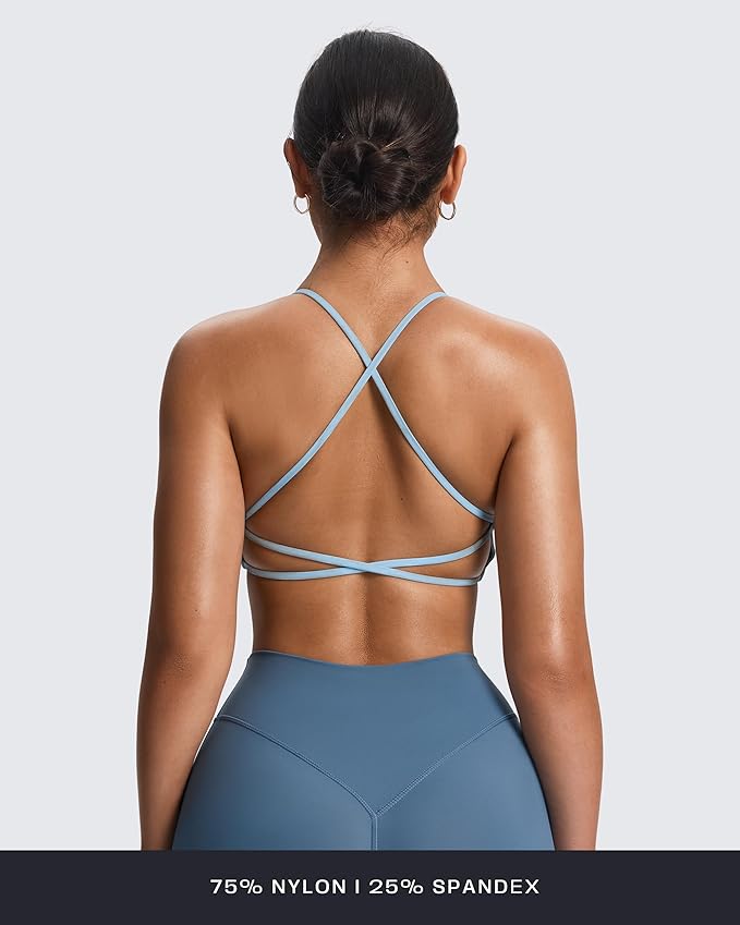 Aoxjox Women's Workout Sports Bras Fitness Trinity Ivy Low Impact Bra Yoga Crop Tank