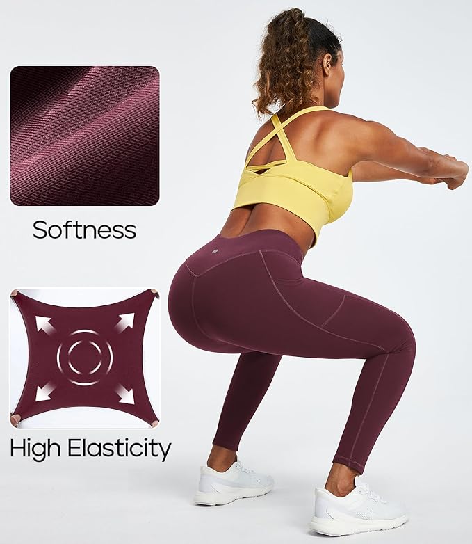 Heathyoga Leggings with Pockets for Women Tummy Control High Waisted Yoga Pants with Pockets for Women Workout Leggings