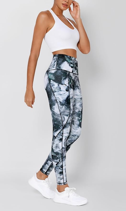 ODODOS Women's High Waisted Yoga Leggings with Pockets, Tummy Control Non See Through Workout Athletic Running Yoga Pants