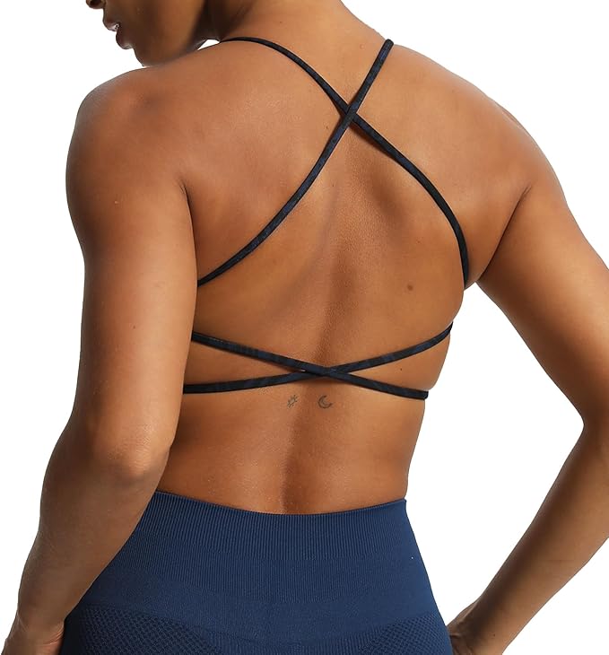 Aoxjox Women's Workout Sports Bras Fitness Trinity Ivy Low Impact Bra Yoga Crop Tank