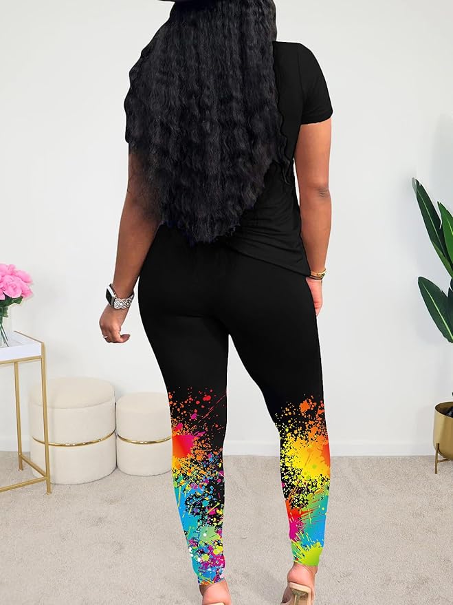 Lounge Sets for Women 2 Piece Summer Casual Jogger Workout Outfits Short Tops Long Pant Sweat suit leggings set