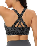 RUNNING GIRL Sports Bras for Women,Padded Strappy Sports Bras Criss-Cross Back Medium Support Sports Bras with Removable Cups