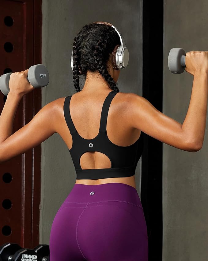 RUNNING GIRL High Impact Sports Bras for Women,Racerback Running Bra Workout Crop Tank Tops Longline Sports Bra Push up