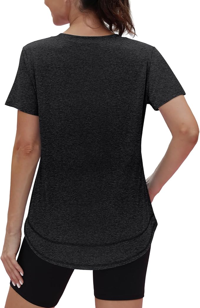 XIEERDUO Womens Workout Tops Short Sleeve Shirts Quick Dry Outfits for Hiking Running S-3XL