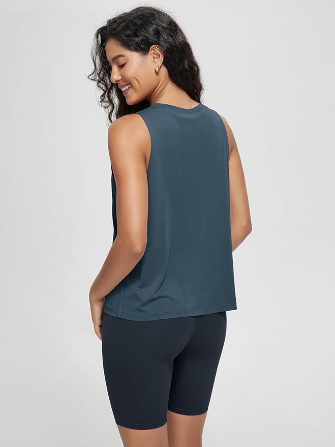 ODODOS 3-Pack Loose Tank Tops for Women Sleeveless Gym Athletic Workout Tops Yoga Shirts