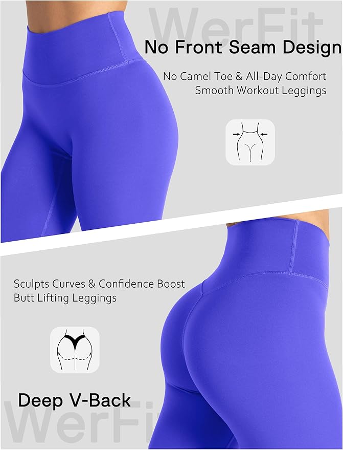Unthewe Naked-Feel No Front Seam Leggings for Women - High Waisted Buttery Soft Workout Yoga Pants 25"