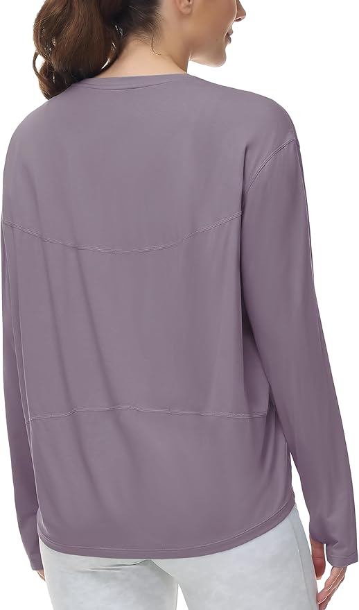 THE GYM PEOPLE Women's Long Sleeve Workout Shirts Back Loose Fit Running Tee Tops with Thumb Hole