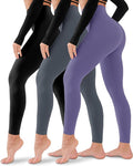 3 Pack Leggings for Women-No See-Through High Waisted Tummy Control Yoga Pants Workout Running Legging