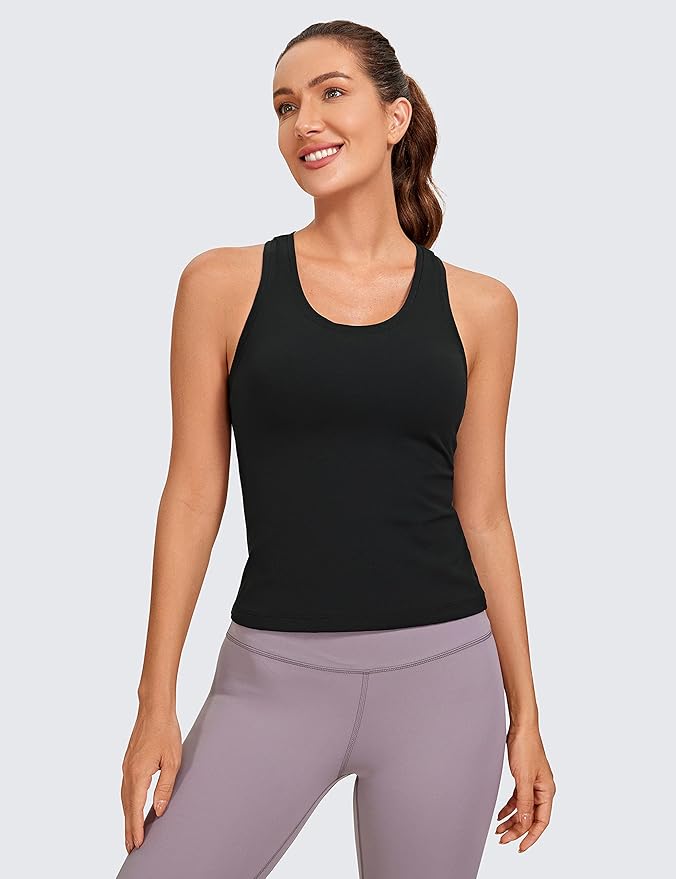CRZ YOGA Butterluxe Racerback Tank Tops for Women - Yoga Workout Casual Gym Athletic Camisole Tight Sleeveless Shirts