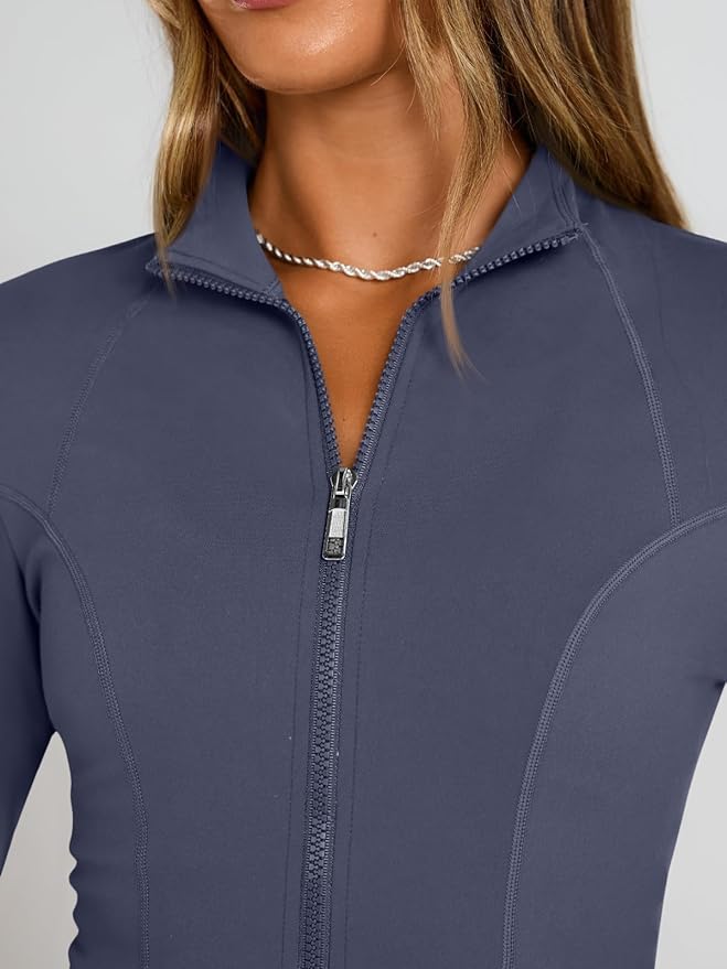Trendy Queen Womens Lightweight Zip Up Jackets 2026 Athletic Workout Hoodies Spring Shirt Fitted Gym Clothes with Pocket