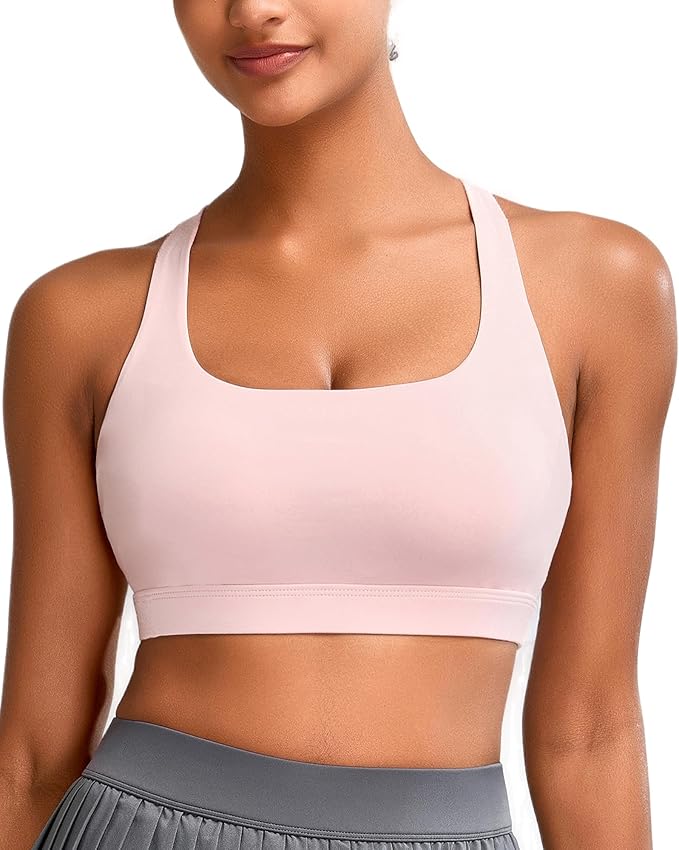 RUNNING GIRL Sports Bra for Women, Molded Cup High Impact Sports Bras for Women with Sewn in Pads