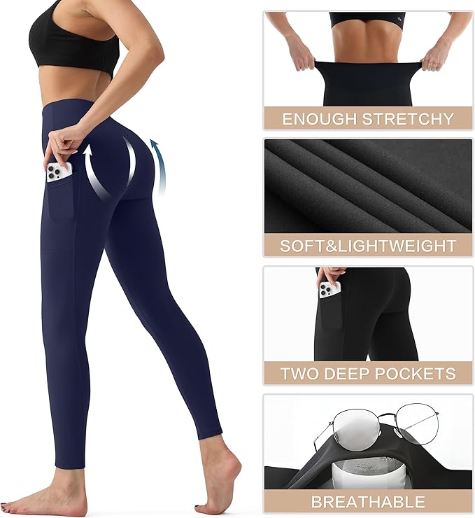 YUDSUD High Waisted Leggings for Women - Tummy Control Yoga Pants for Workout Running Athletic Women's Leggings Plus Size
