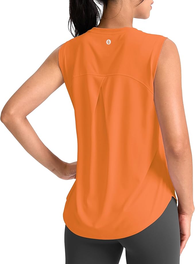 SANTINY Women's Sleeveless Workout Tops Breathable Lightweight Active Tennis Yoga Shirts Athletic Running Tank Tops for Women