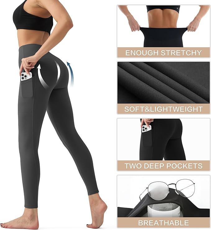 YUDSUD High Waisted Leggings for Women - Tummy Control Yoga Pants for Workout Running Athletic Women's Leggings Plus Size