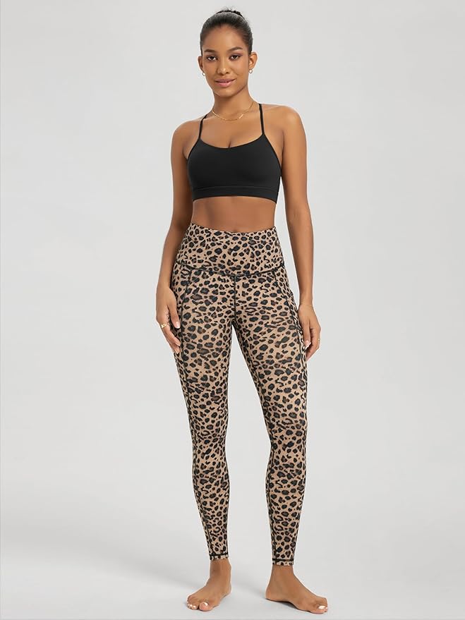 ODODOS Women's High Waisted Yoga Leggings with Pockets, Tummy Control Non See Through Workout Athletic Running Yoga Pants