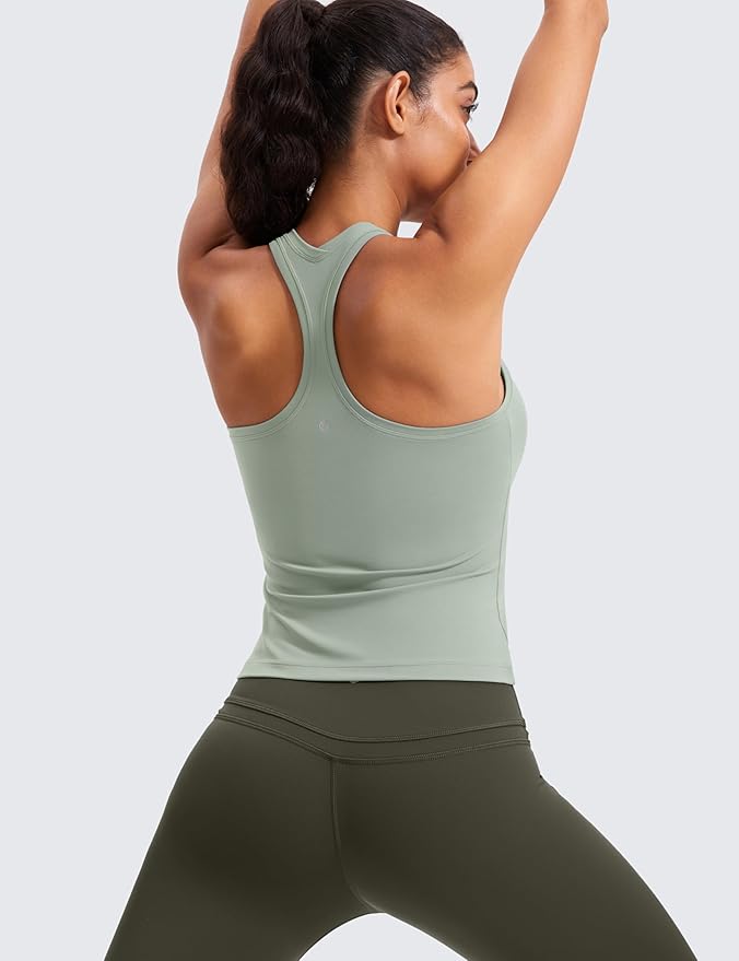 CRZ YOGA Butterluxe Racerback Tank Tops for Women - Yoga Workout Casual Gym Athletic Camisole Tight Sleeveless Shirts