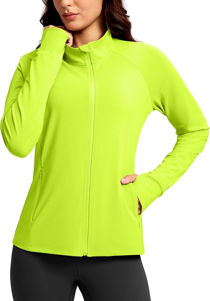 G Gradual Women's Lightweight Athletic Jacket Sun Protection UPF 50+ Zip Up 4 Pockets Long Sleeve Shirts Workout Running