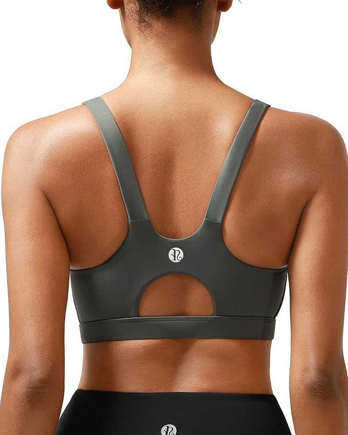 RUNNING GIRL Sports Bra for Women High Support, Molded Cup High Impact Sports Bras for Women with Sewn in Pads