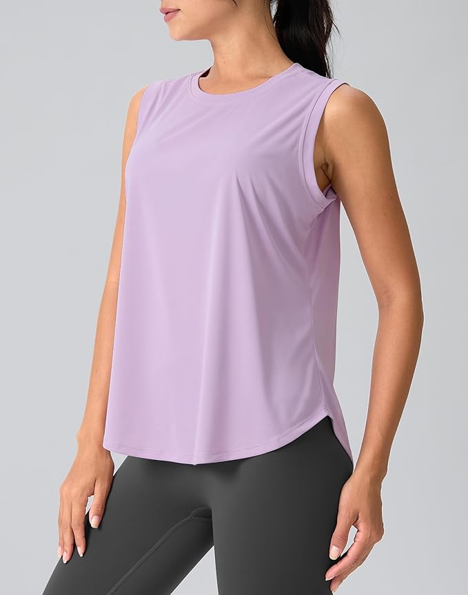 SANTINY Women's Sleeveless Workout Tops Breathable Lightweight Active Tennis Yoga Shirts Athletic Running Tank Tops for Women