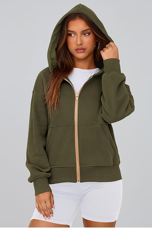 PRETTYGARDEN Hoodies for Women Sweatshirt Zip Up Hoodie Fall Fashion 2026 Trendy Long Sleeve Jackets Winter Clothing Outfits