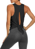 Bestisun Workout Tank Tops Open Back Yoga Exercise Shirts Tie Back Athletic Clothes for Women