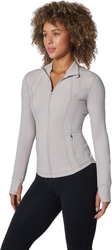 Yogalicious Womens Ultra Soft Lightweight Full Zip Yoga Jacket with Pockets