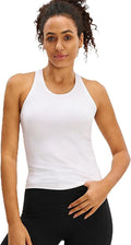 MCEDAR Women Seamless High Neck Workout Tank Tops Racerback Breathable Athletic Tops Slim Fit Running Tops