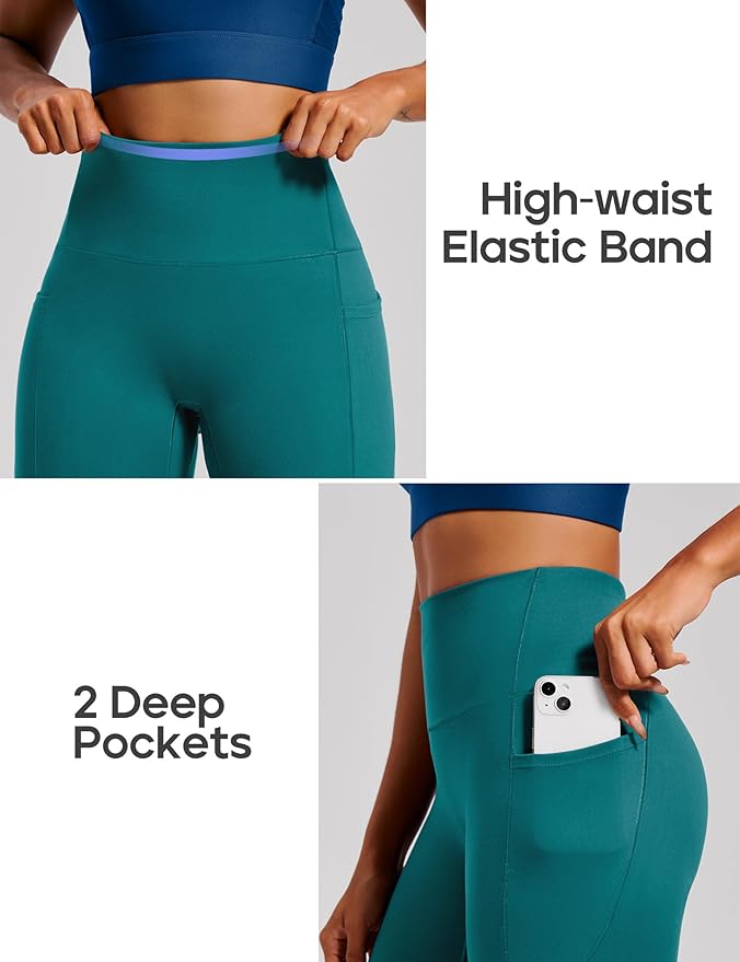 Heathyoga Scrunch Butt Lifting Leggings with Pockets for Women Tummy Control Compression Leggings No Front Seam Yoga Pants