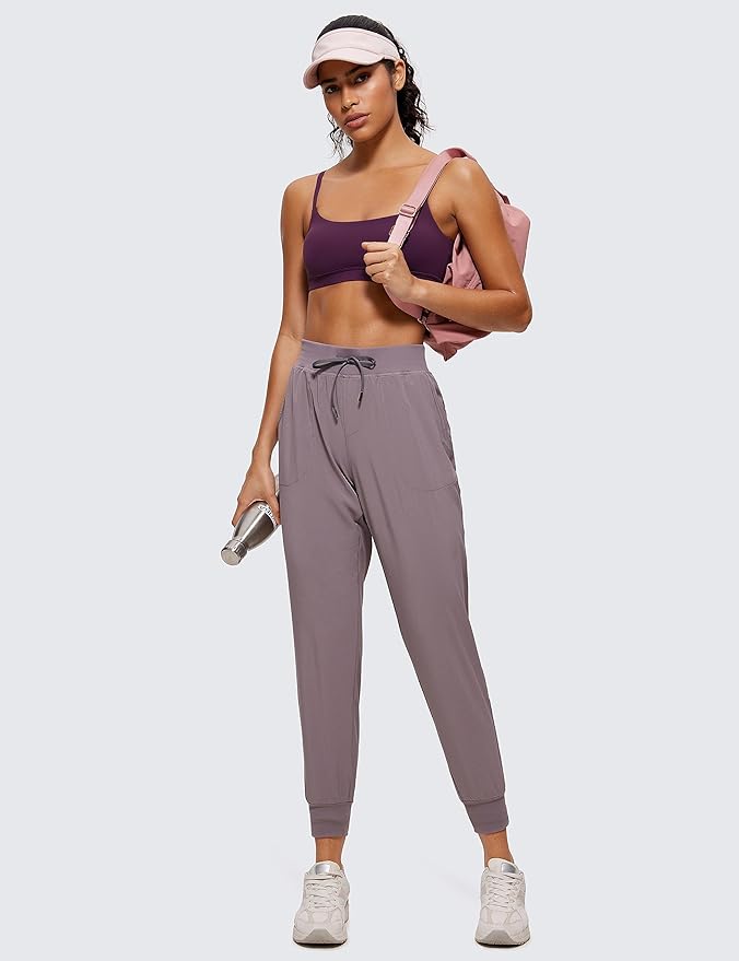 CRZ YOGA Butterluxe Adjustable Spaghetti Strap Sports Bras for Women - Scoop Neck Wireless Padded Yoga Workout Crop Top