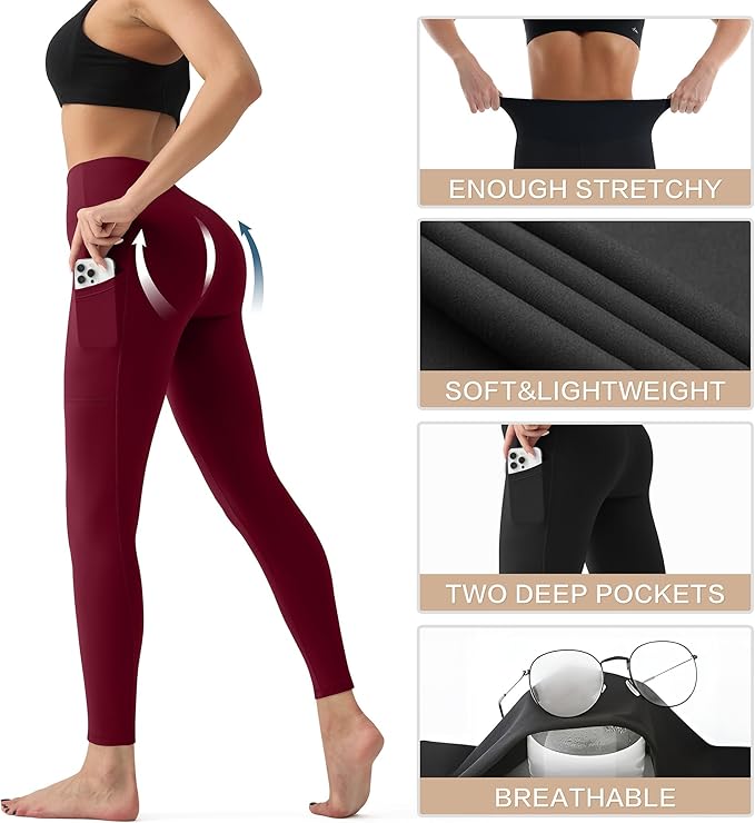 YUDSUD High Waisted Leggings for Women - Tummy Control Yoga Pants for Workout Running Athletic Women's Leggings Plus Size