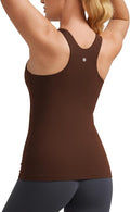 CRZ YOGA Butterluxe High Neck Tank Tops for Women - Racerback Workout Padded Yoga Athletic Camisole with Built in Bra