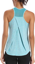 Aeuui Womens Workout Tops for Women Racerback Tank Tops Mesh Yoga Shirts Athletic Running Tank Tops Sleeveless Gym Clothes