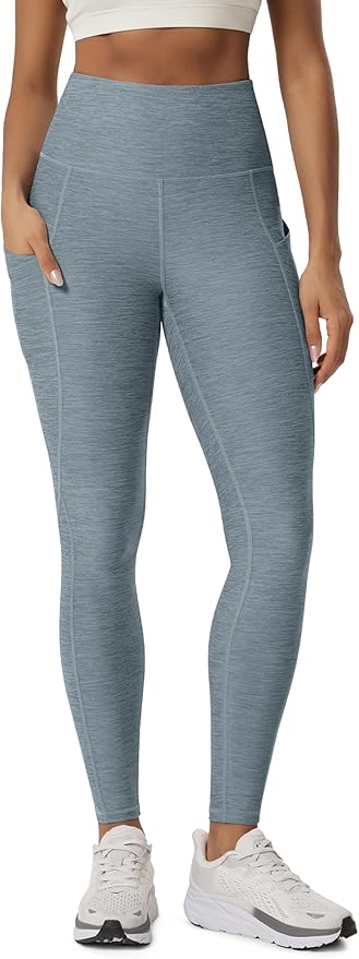 ODODOS Women's High Waisted Yoga Leggings with Pockets, Tummy Control Non See Through Workout Athletic Running Yoga Pants