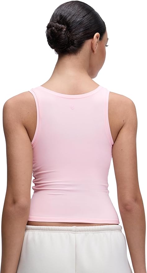 CRZ YOGA Softembrace Scoop Neck Tank Tops for Women - Casual Going Out Soft Double Lined Crop Basic Sleeveless Shirts