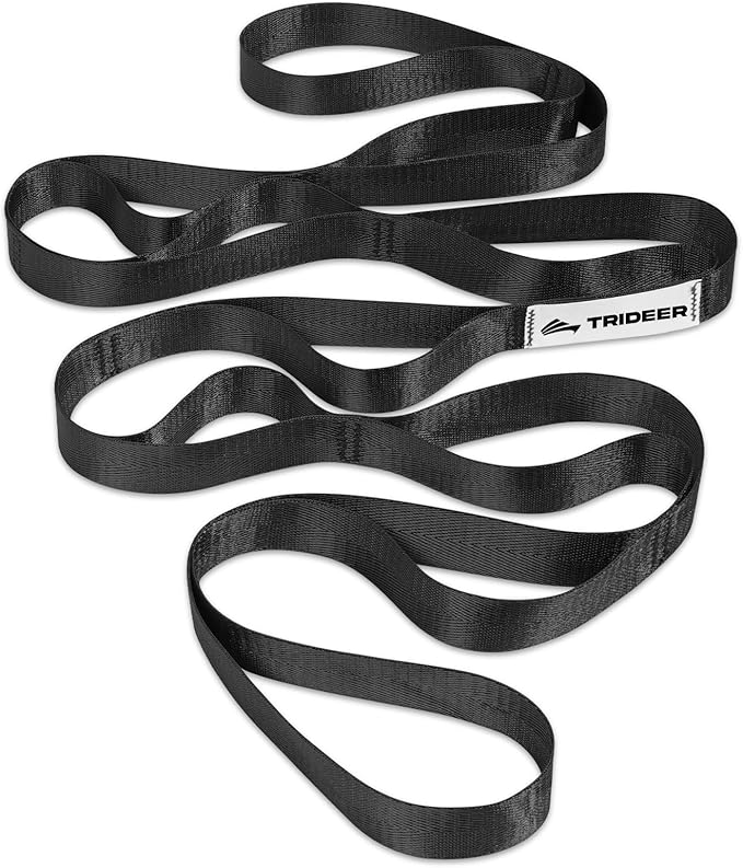 Trideer Stretching Strap for Physical Therapy & Home Rehab, Non-Elastic Yoga Strap for Stretching with Loops for Hamstring, Calf & Back Stretcher Mobility, Hip & Pilates