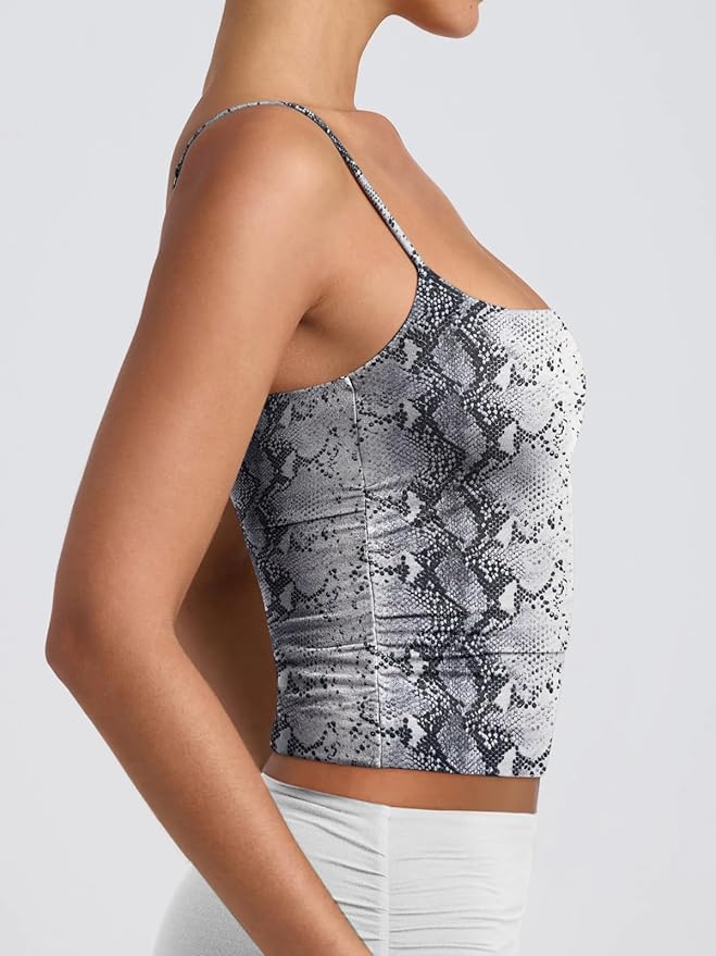 PINKMSTYLE Women's Basic Double Lined Scoop Neck Tank Tops Adjustable Cami Tank Summer Sleeveless Tops