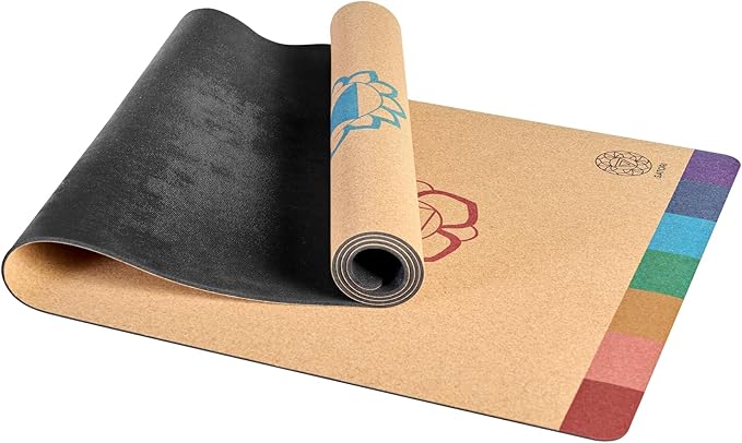 Cork Yoga Mat with Natural Rubber Base, Extra Size, Thickness and Support, Excellent Cushion & Grip, Non-Slip, Non-Toxic, Sweat-Resistant, Sustainable, Eco-friendly Exercise Mat