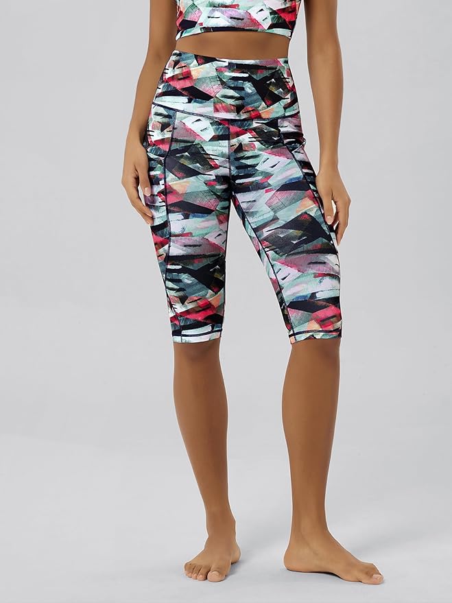 ODODOS Women's High Waisted Yoga Capris with Pockets, Tummy Control Non See Through Workout Athletic Running Capri Leggings