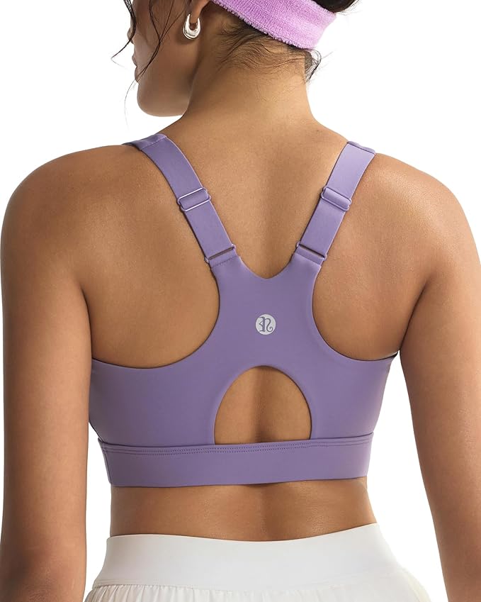 RUNNING GIRL Sports Bra for Women,Adjustable Straps Supportive High Impact Sports Bras for Women with Sewn in Pads