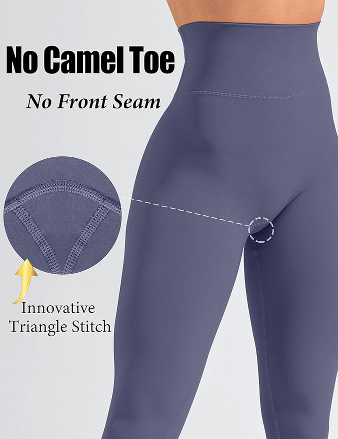 Olmlmt No Front Seam Workout Leggings for Women Tummy Control Butt Lifting Leggings Buttery Soft Gym Yoga Pants