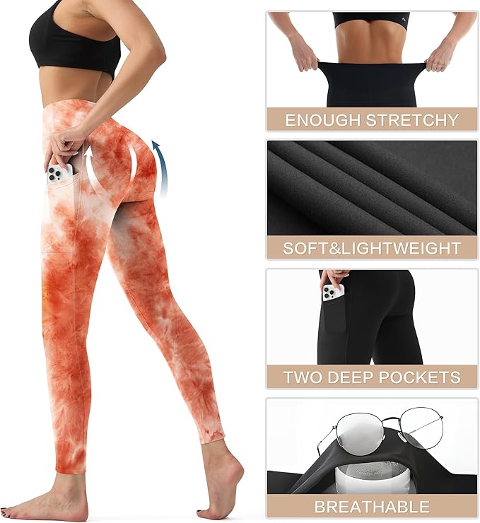 YUDSUD High Waisted Leggings for Women - Tummy Control Yoga Pants for Workout Running Athletic Women's Leggings Plus Size