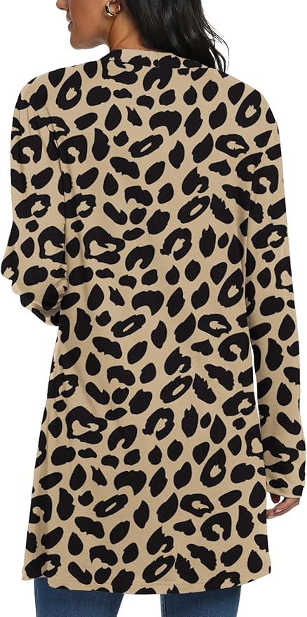 Womens Casual Lightweight with Pocketes Long Sleeve Open Front Cardigan