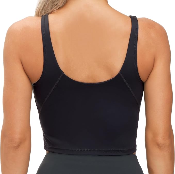THE GYM PEOPLE Womens' Sports Bra Longline Wirefree Padded with Medium Support