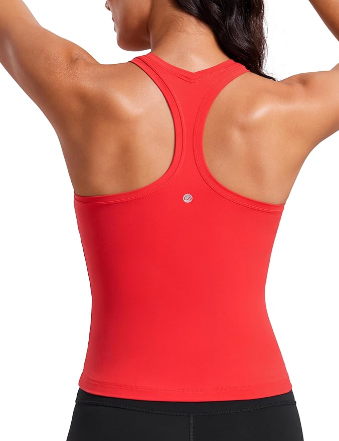 CRZ YOGA Butterluxe Racerback Tank Tops for Women - Yoga Workout Casual Gym Athletic Camisole Tight Sleeveless Shirts
