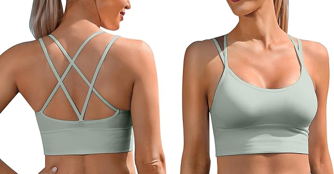 Sykooria 3 Pack Strappy Sports Bra for Women Sexy Crisscross for Yoga Running Athletic Gym Workout Fitness Tank Tops