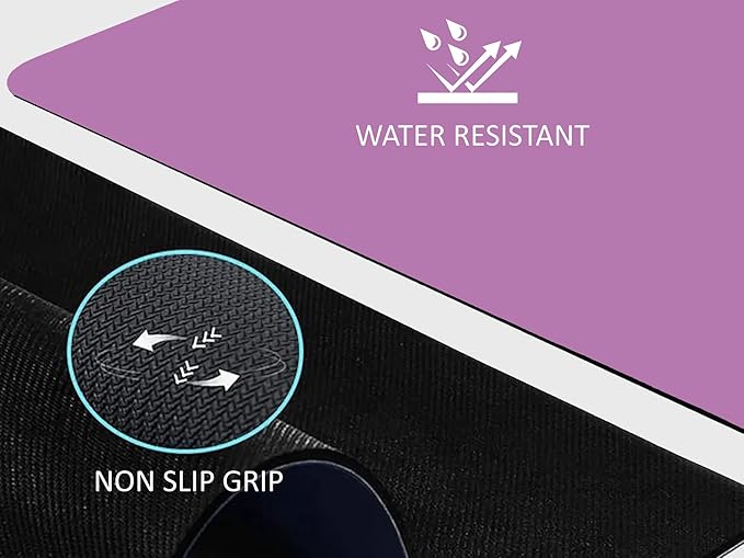 Premium Yoga Mat - 5mm Thick, Extra Wide & Long, Non-Slip Natural Rubber Base & PU Top, Anti-Tear, Ideal for Yoga, Pilates, and Fitness.