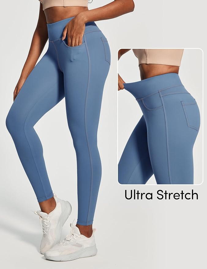 IUGA High Waist Yoga Pants with Pockets, Leggings for Women Tummy Control, Workout Leggings for Women 4 Way Stretch